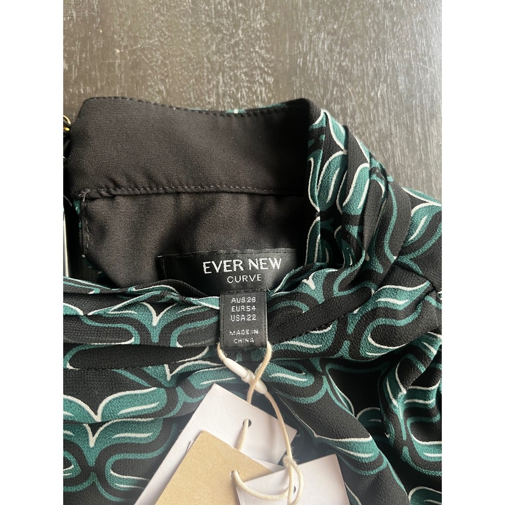 Ever New Curve Glenmore Geo Mini Dress Green Black Geometric Plus Size 22 NWT - Picture 3 of 13
